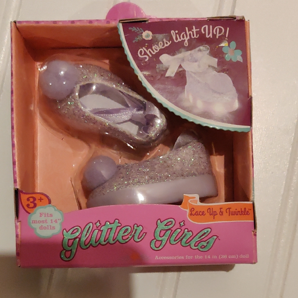 Glitter Girls Light-Up Lace Up Doll Shoes For 14" Doll